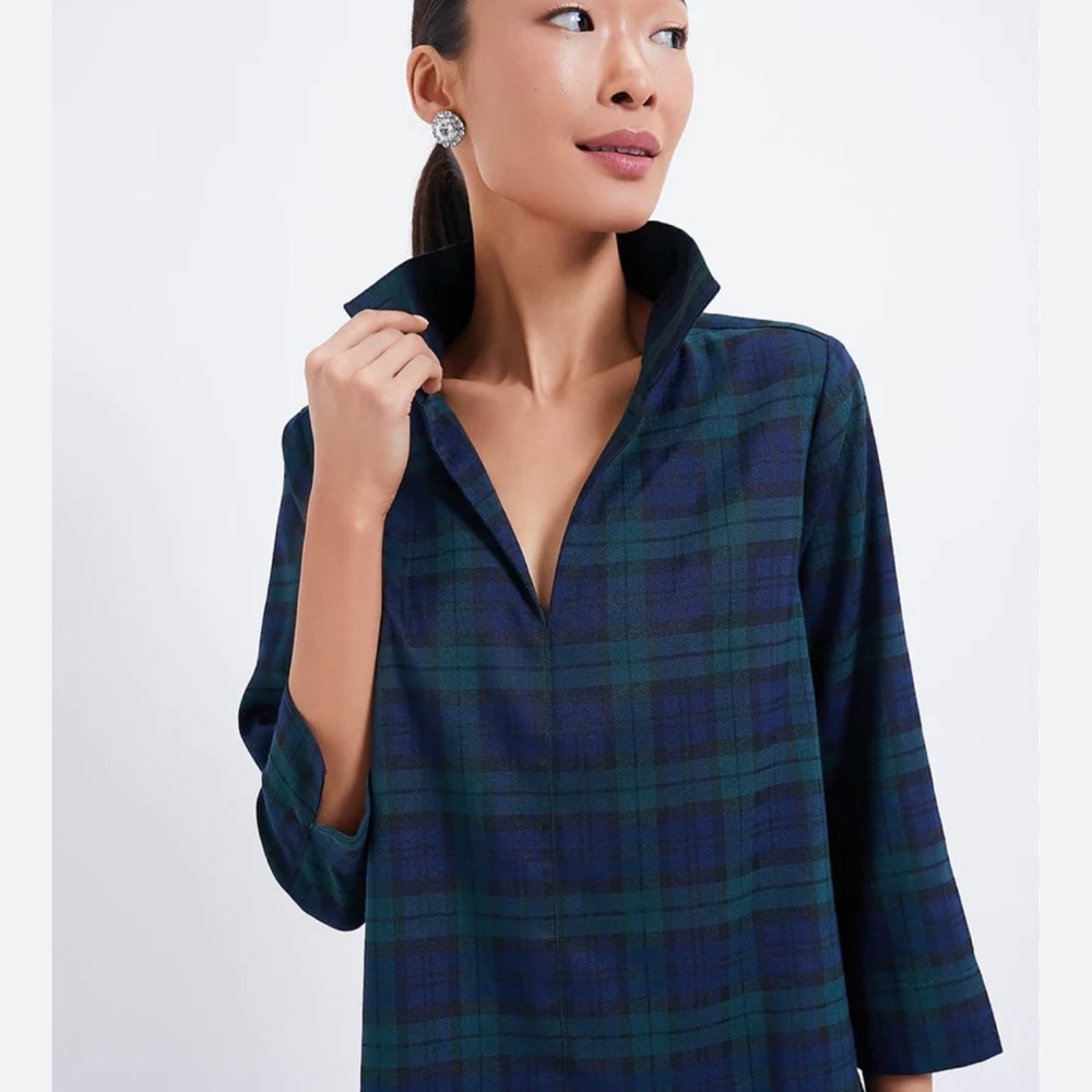 Tuckernuck Blackwatch Sullivan Stand Collar Blouse
